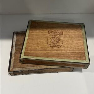 Vintage Wooden Cigar Boxes with Old Fashioned Jamaicans Logo